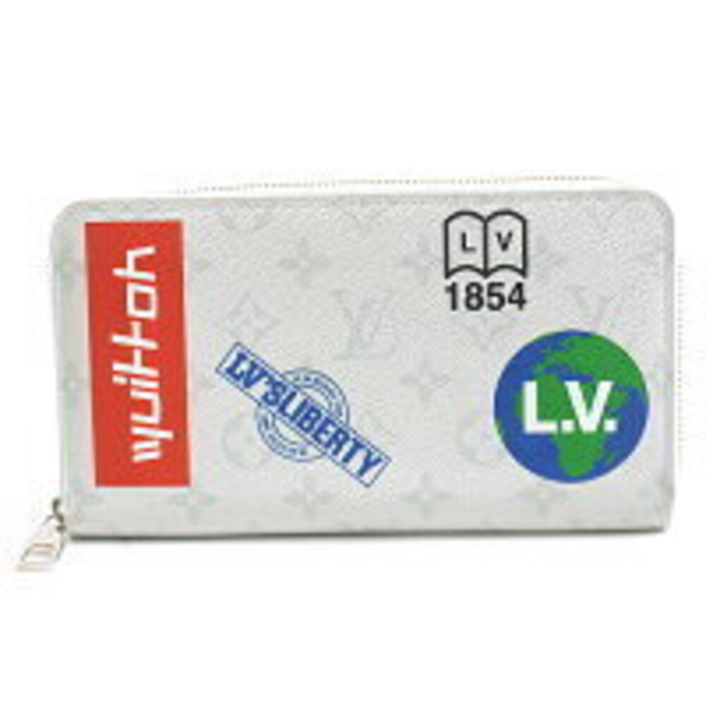 Louis Vuitton Zippy Organizer Wallet Logo Story Bron White